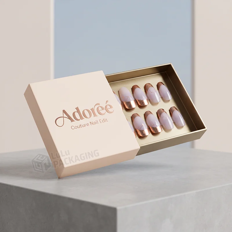 custom designed press on nail packaging box