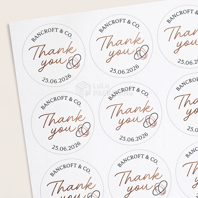custom designed thank you stickers