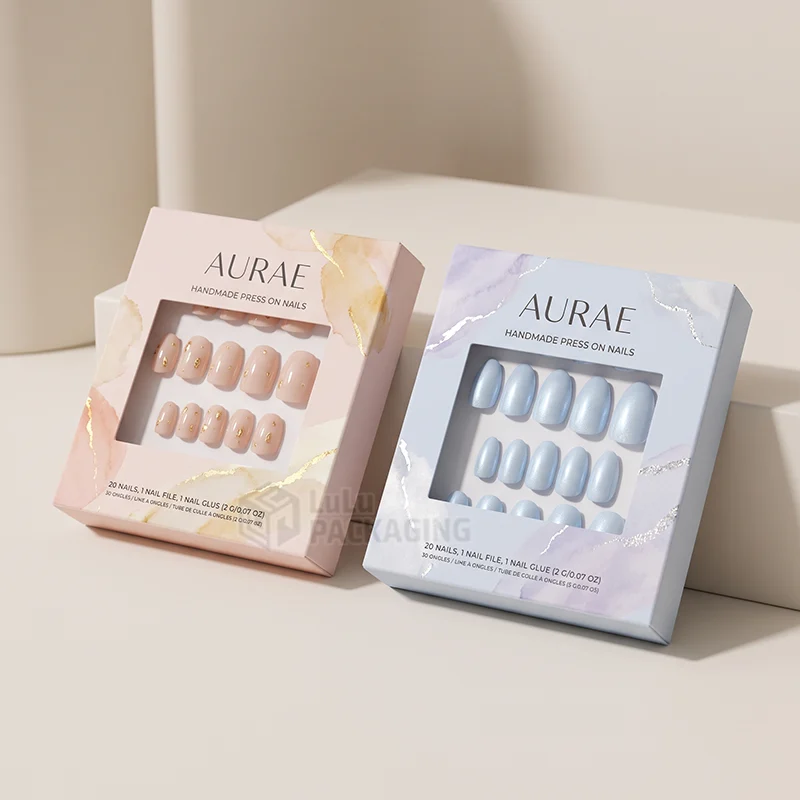 custom press on nail boxes wholesale