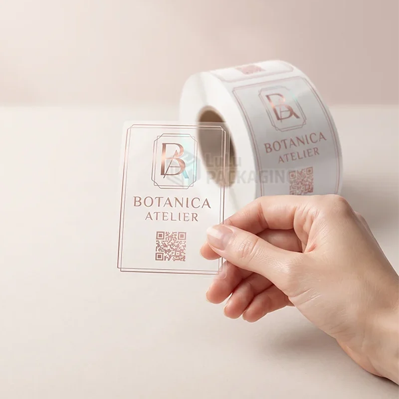 custom transparent roll labels