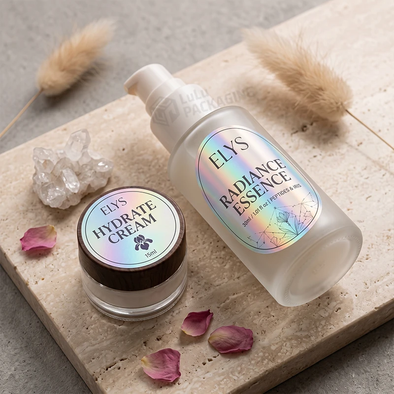 holographic stickers on bottle